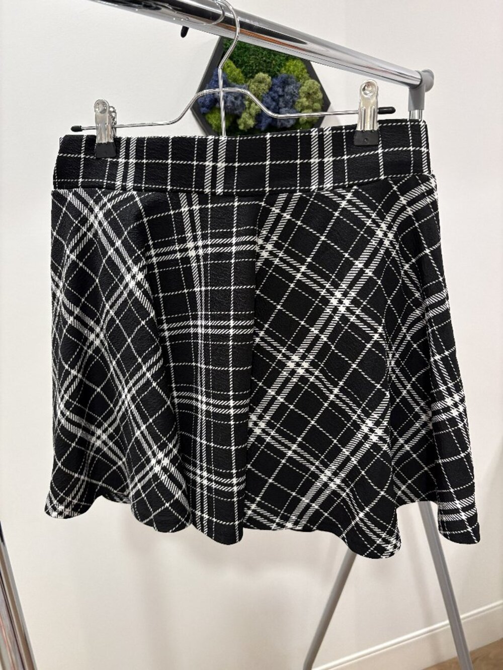 Black & White Plaid Skort